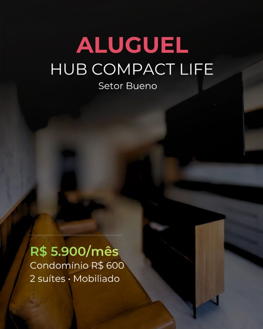 2 suítes mobiliado no Setor Bueno com lazer completo