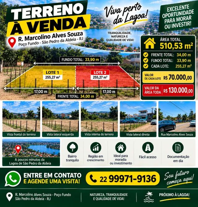 OPORTUNIDADE! TERRENO PRÓXIMO À LAGOA EM POÇO FUNDO  