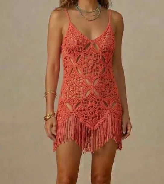 Vestido saída de praia em crochê  - Foto 3
