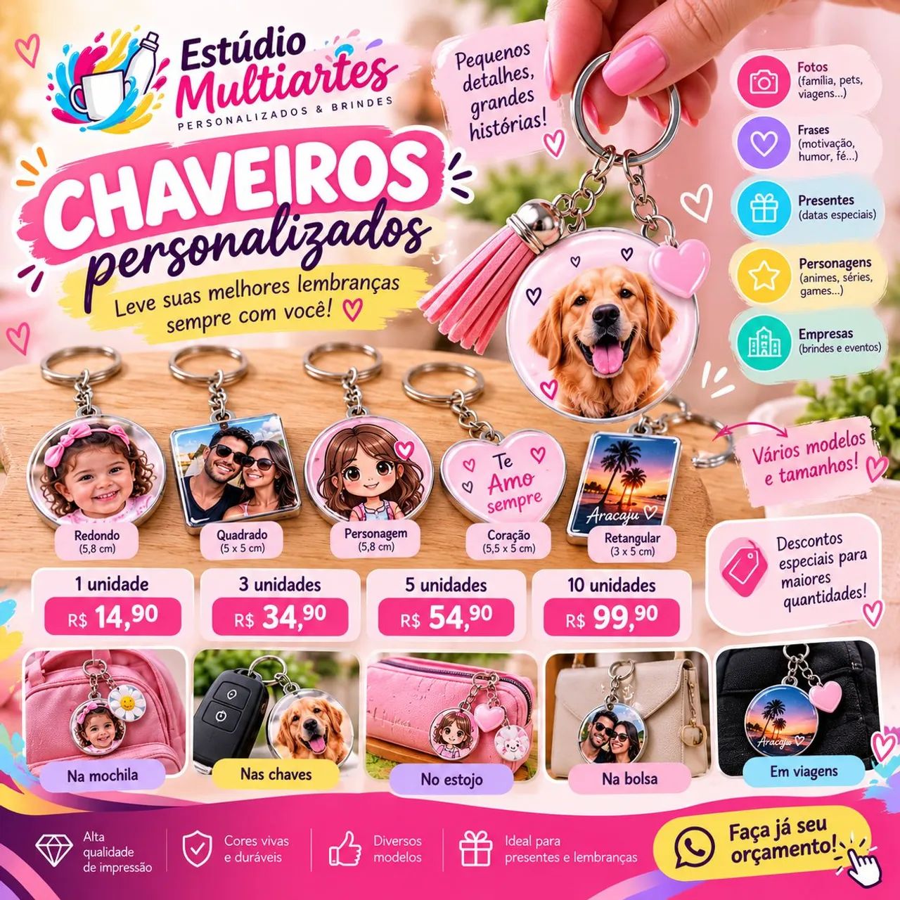 Caneca, chaveiro, copo personalizado - Foto 2