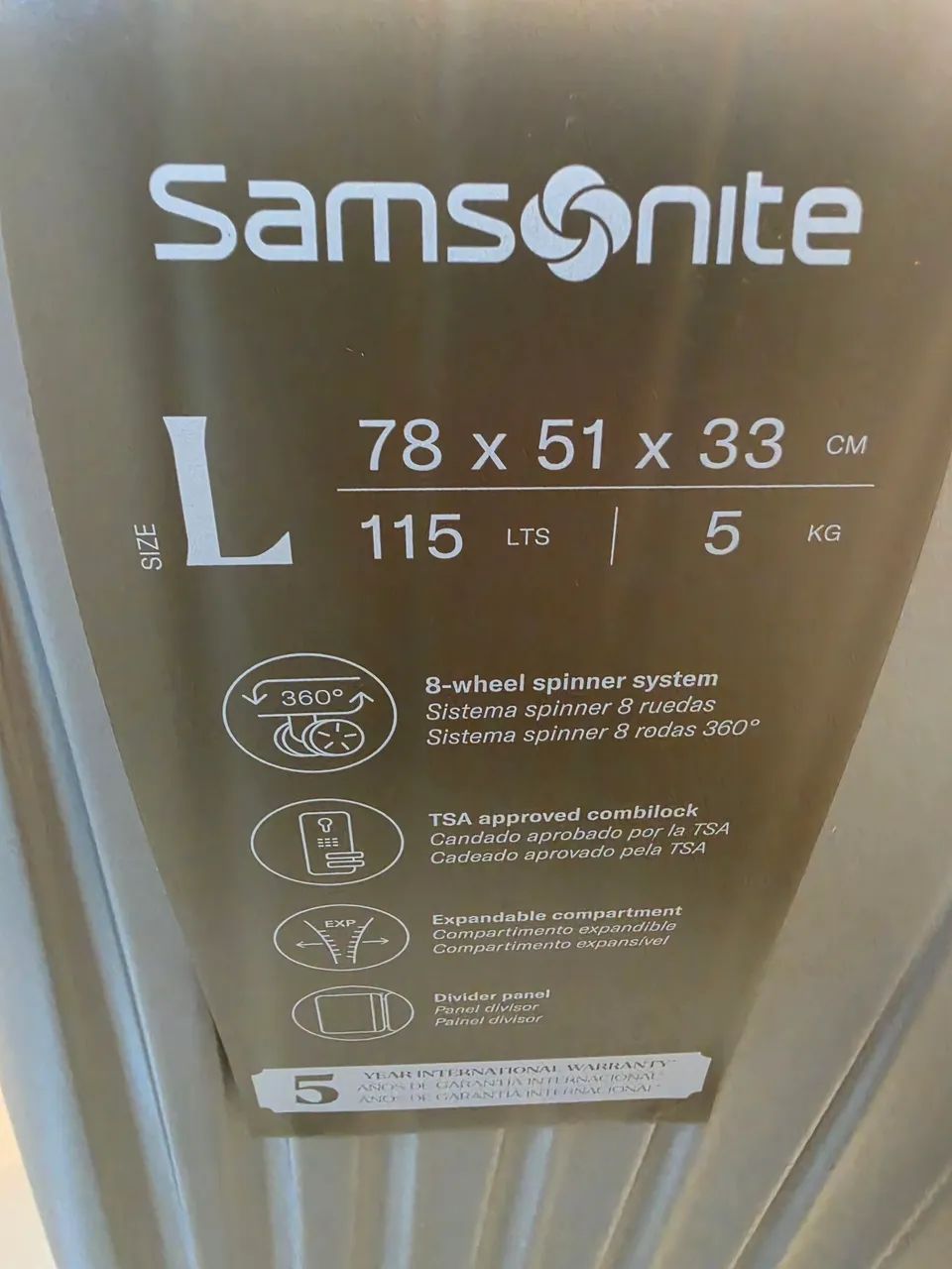 Mala samsonite quartz G 32kg preta e cinza - Foto 5