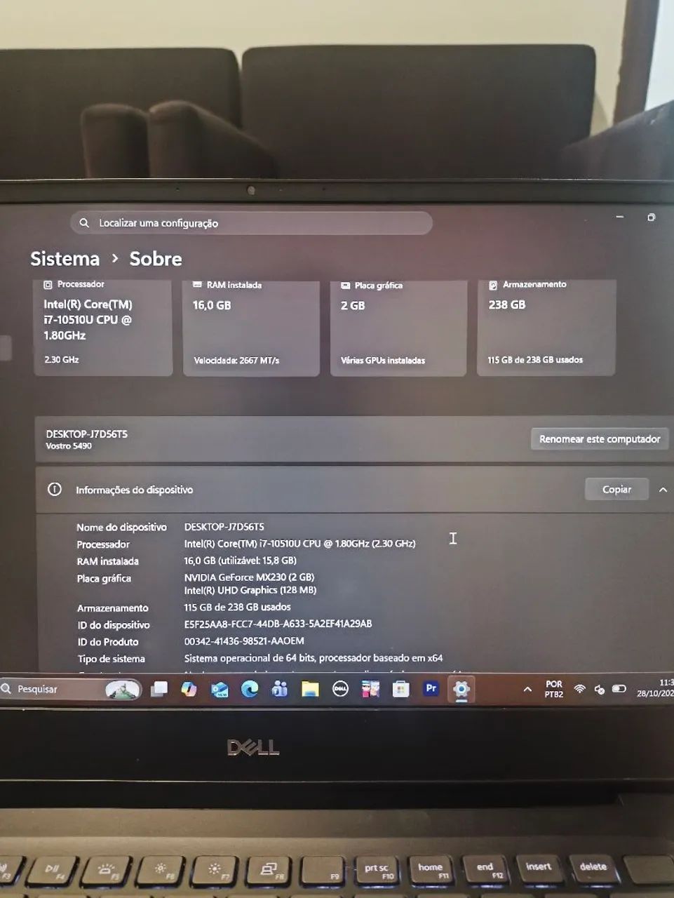 Notebook Dell voatri 14 i7 16 ram NVidia! - Foto 3