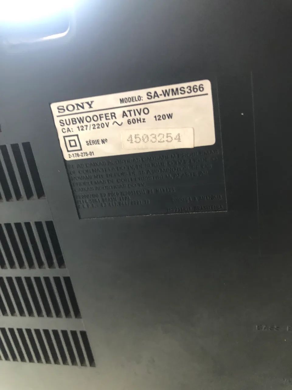 subwoofer sony sa wms566 - Aparelhos de Som - Mondubim, Fortaleza