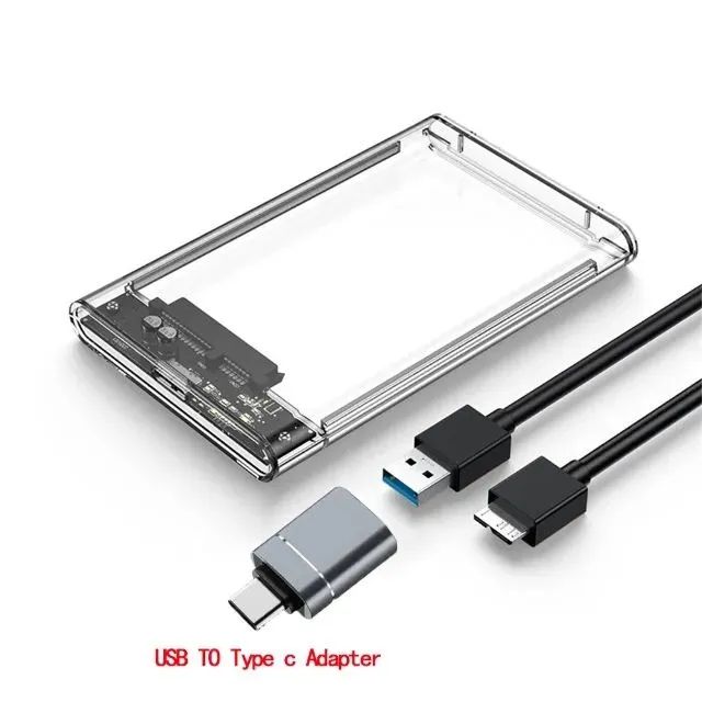 Case Hd Externo Usb 3.0 Transparente Para Hd/ssd Sata 2,5 Adaptador Portátil -Novo - Foto 2