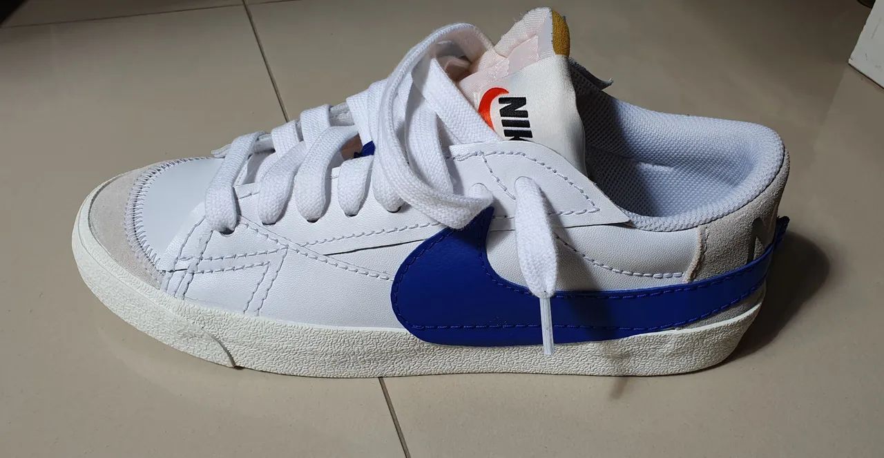 Tênis Nike Blazer Low '77 Branco e Azul tam 42