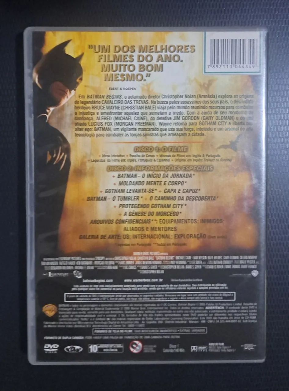 3 DVDs duplos originais Batman 1, 2 e 3 de Christopher Nolan DC Comics  - Foto 2