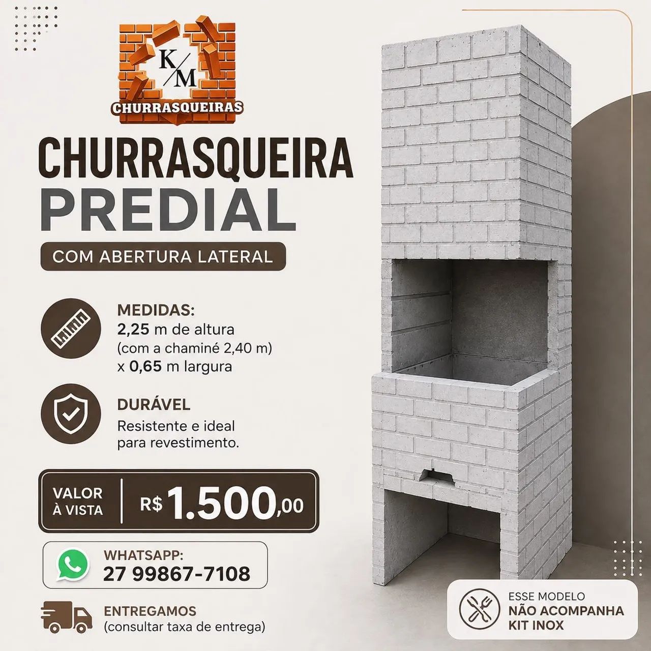 Churrasqueira Predial Lateral Aberta - Foto 3