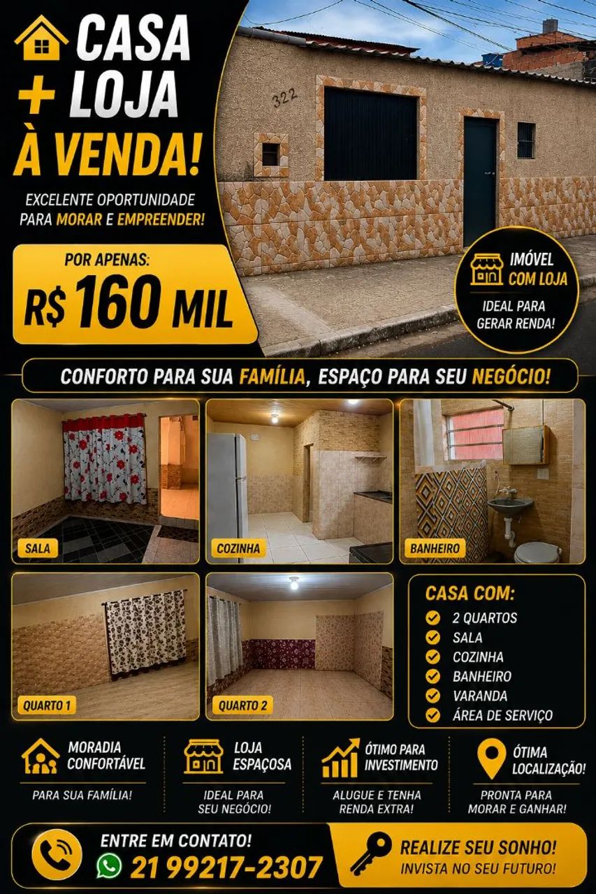 CASA + LOJA A VENDA