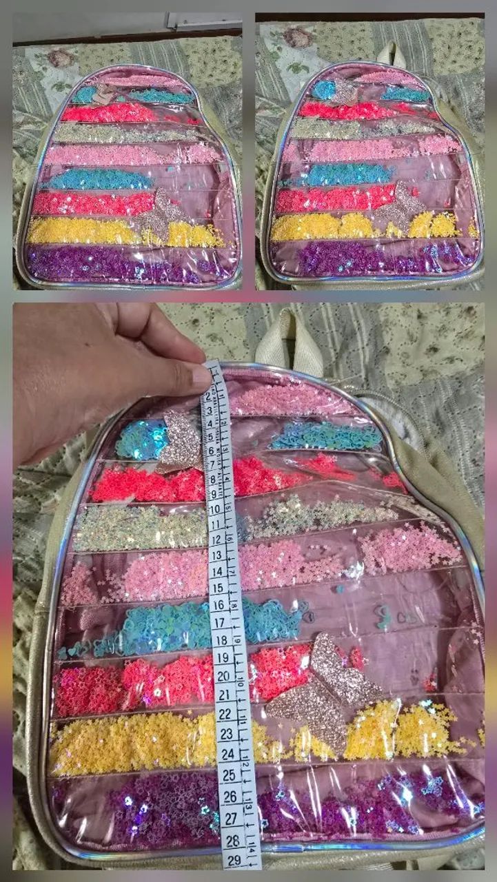 Mochila de glitter da Favo de Mel  - Foto 5