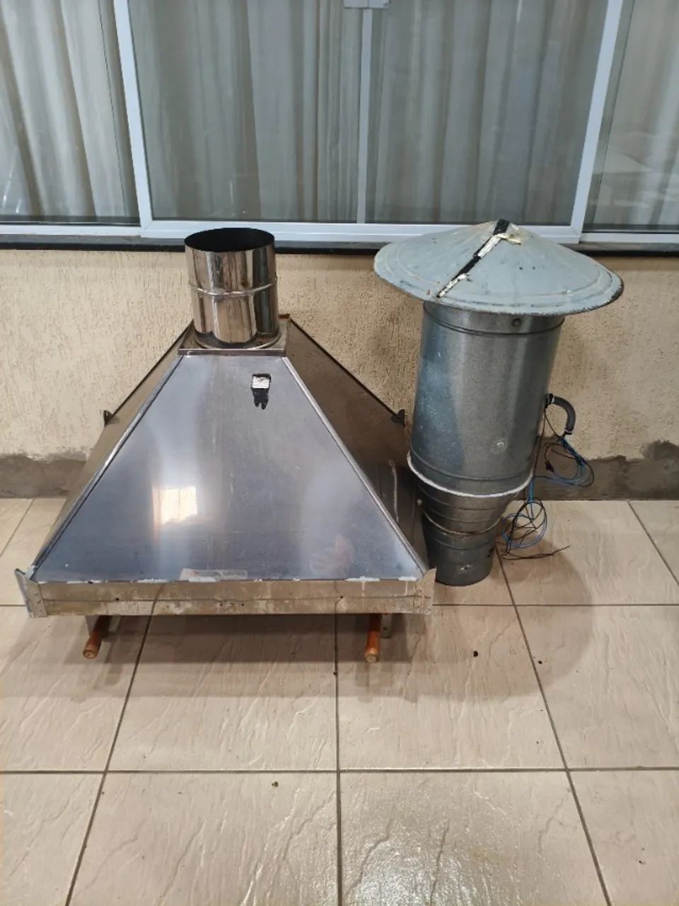 COIFA DE INOX + GRELHA+ CHAMINÉ COM MOTOR - Foto 2