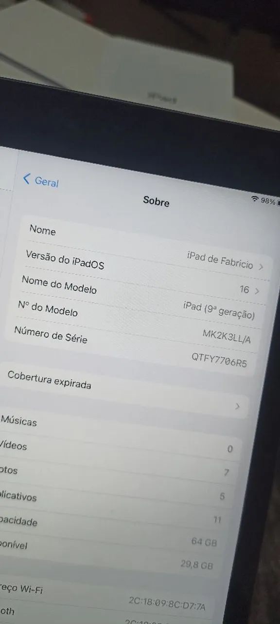 iPad 9° geração pouco tempo de uso  - Foto 2