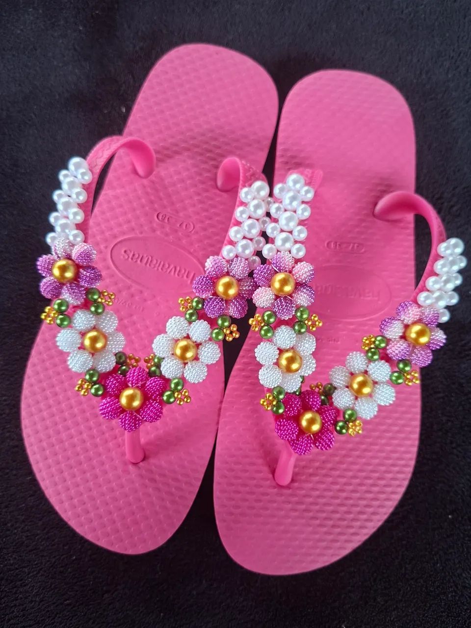 Havaianas original personalizadas com pérolas - Foto 5