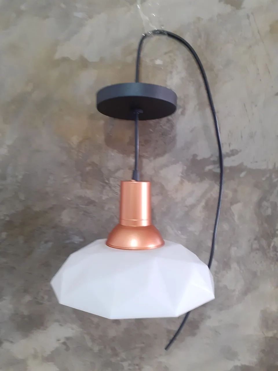Pendente cobre e acrílico moderno 