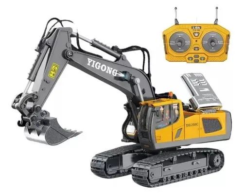 Brinquedo Escavadeira Controle Remoto com Bateria Recarregável