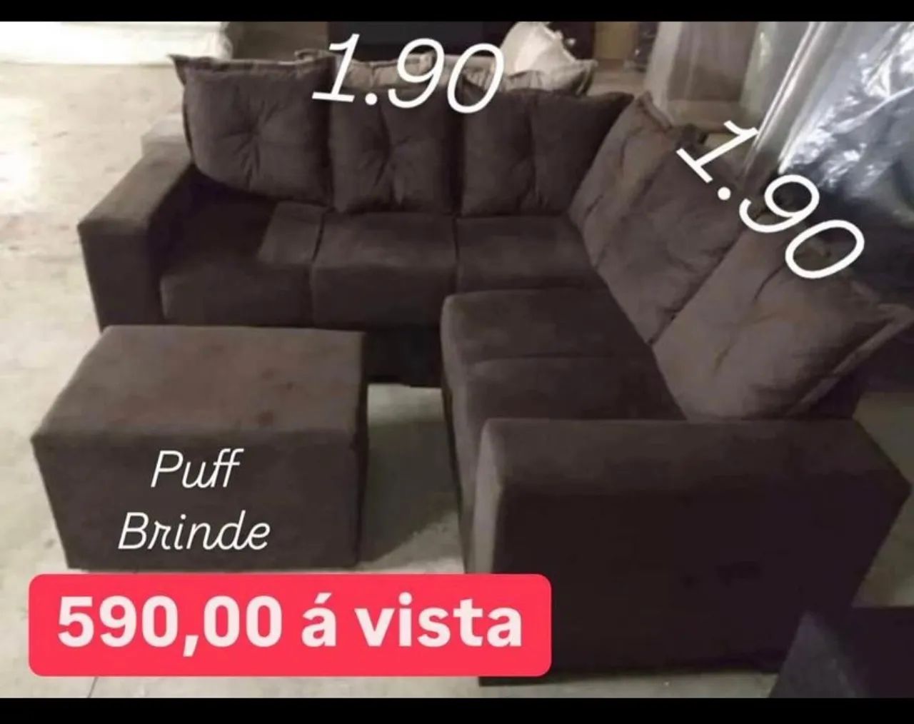 SOFA COM PUFF DE BRINDE ENTREGA IMEDIATA - Foto 4