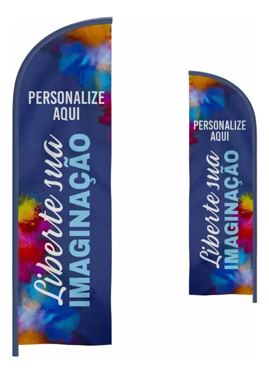 Wind Banner Só Tecido Dupla Face 2m Personalize Sua Marca - Foto 4