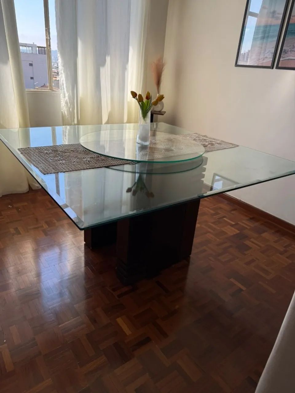 Mesa de Jantar 1,5m x 1,5m - Madeira Maciça + Centro Giratório - Foto 3