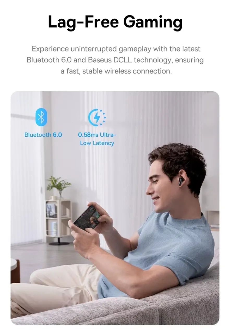 Fone Bluetooth Baseus Bass EP10 Pro com ANC - Foto 5
