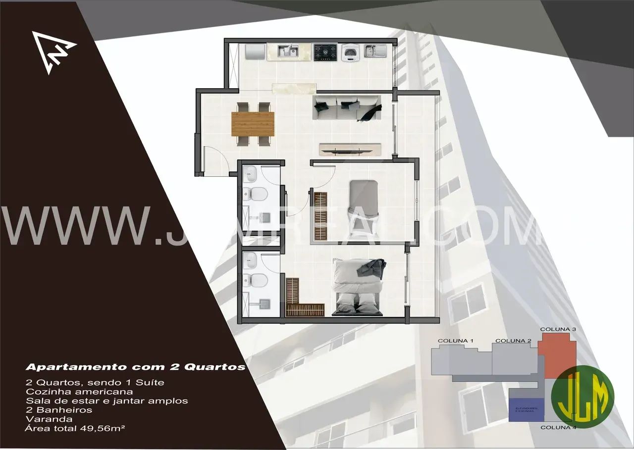 RESIDENCIAL DOM CASMURRO, BAIRRO DAMAS, NASCENTE, 50 e 57m², 2 e 3 QUARTOS, 2 VAGAS - Foto 4