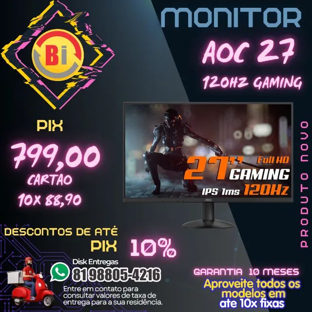 Monitor Aoc 27" 120Hz 1ms Gaming Ips Adaptive-Sync 27B30H3