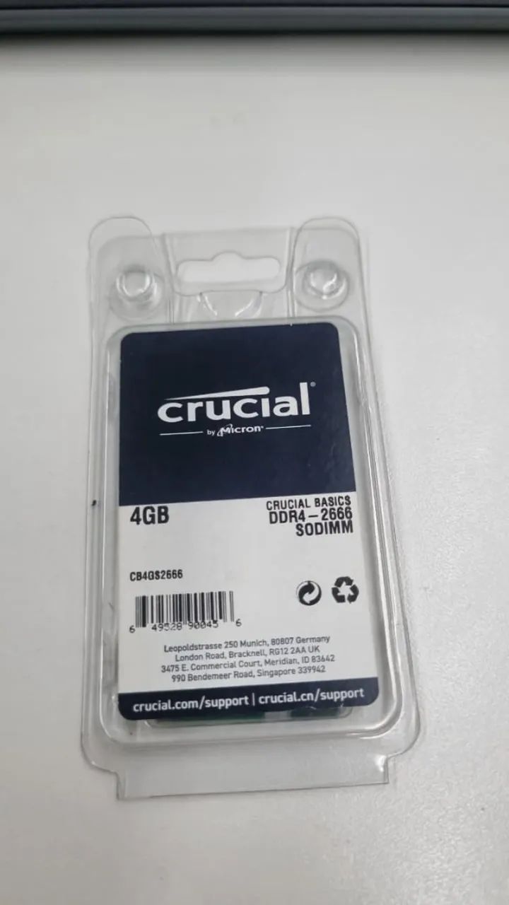 Memoria Ram Crucial 4GB DDR4 notebook