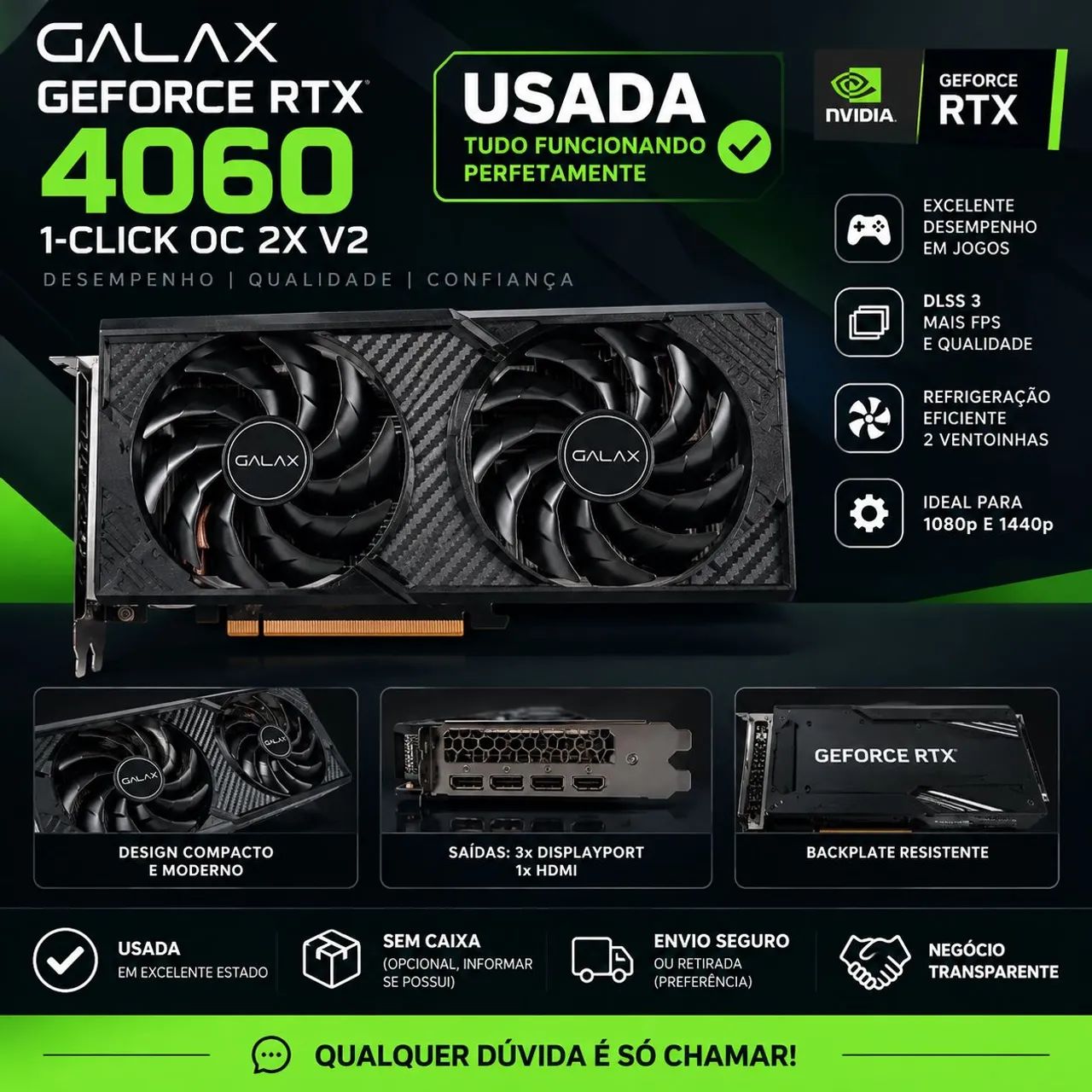 ? GALAX GeForce RTX 4060 1-Click OC 2X V2 - 8GB