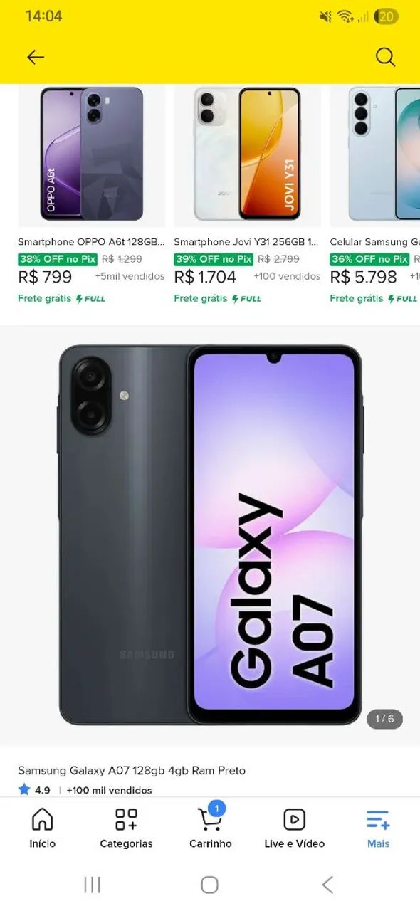 Celular a07, 1 mês de uso, com nota fiscal - Foto 2