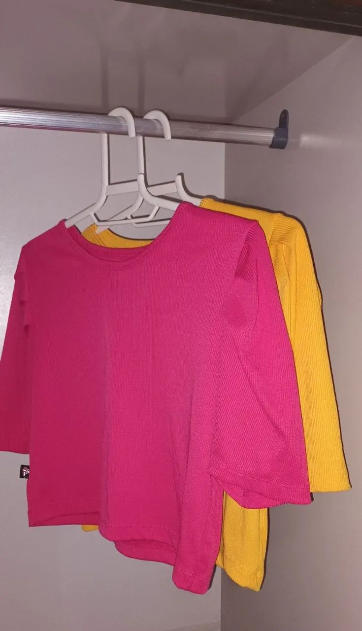 Blusa Canelada Feminina Pink e Amarel - Foto 5