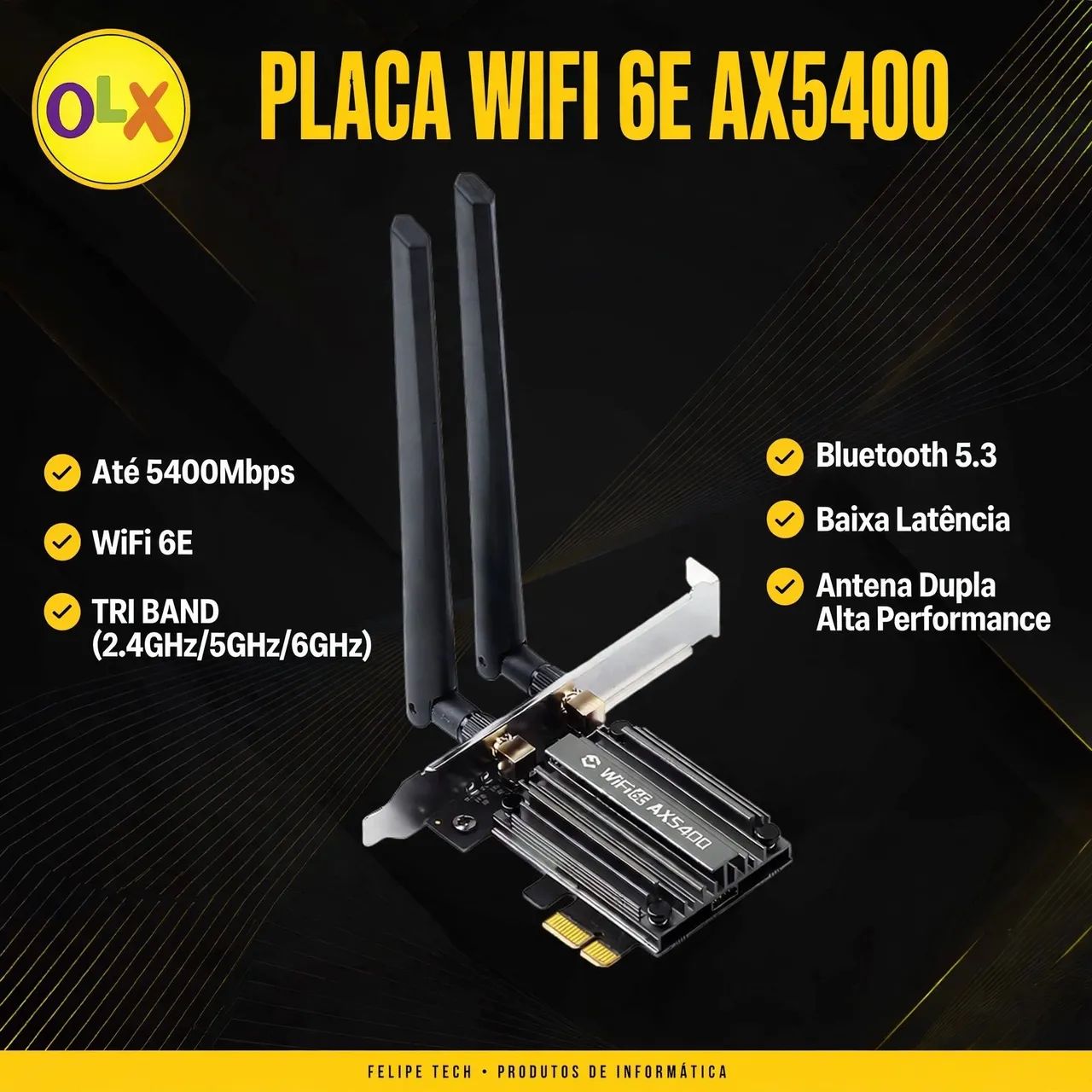 PLACA DE REDE WIFI 6 E AX5400  | NOVA LAVRADA !! PROMOÇÃO !! - Foto 3