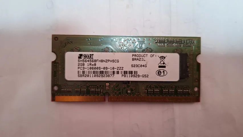 Memória Ram 2 Gb DDR3 de notebook Smart