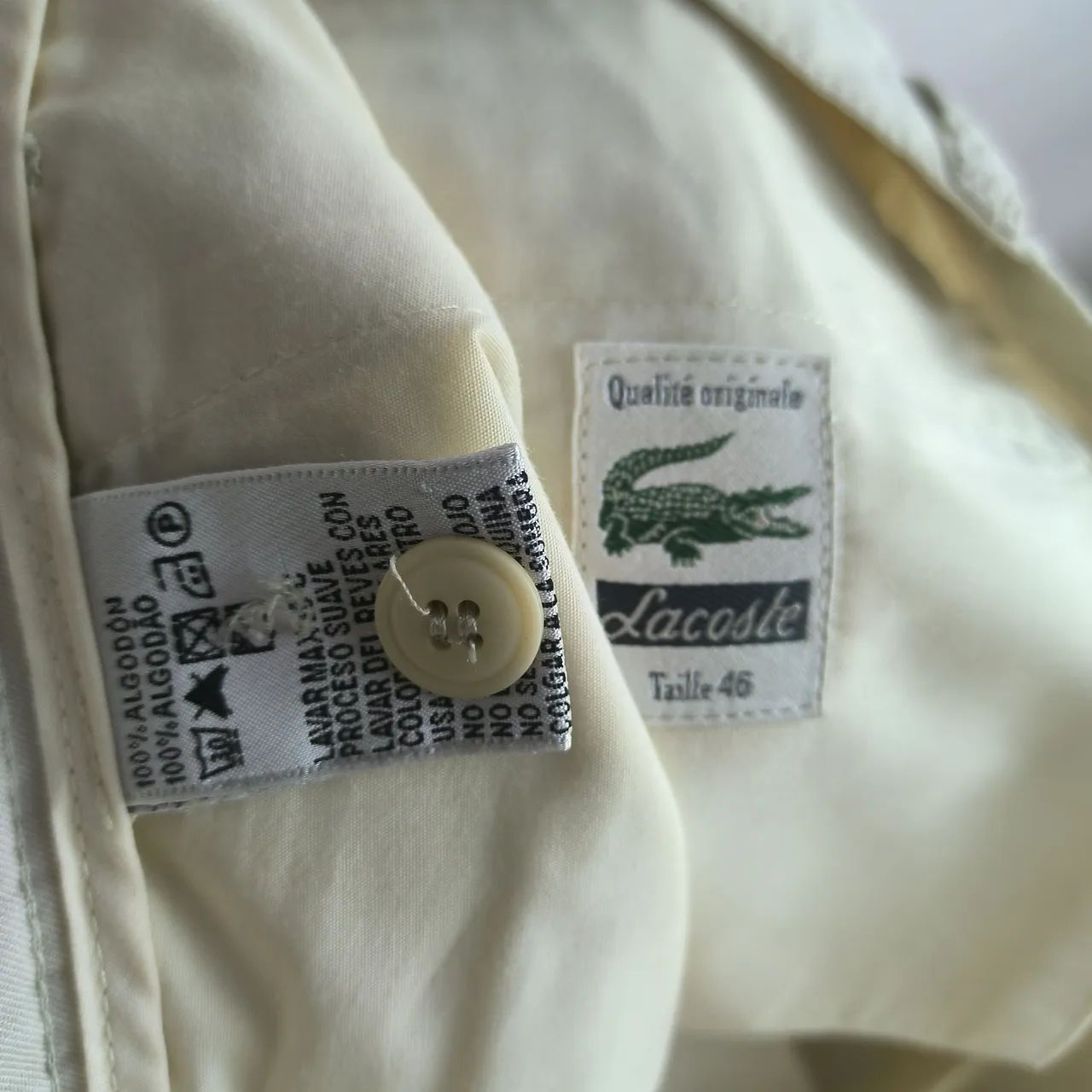 Calça Lacoste original 46 sarja creme  masculina  - Foto 5