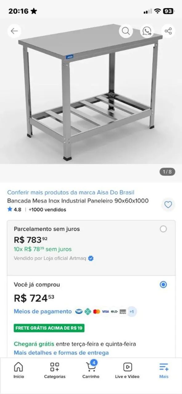 Mesa inox industrial  - Foto 2