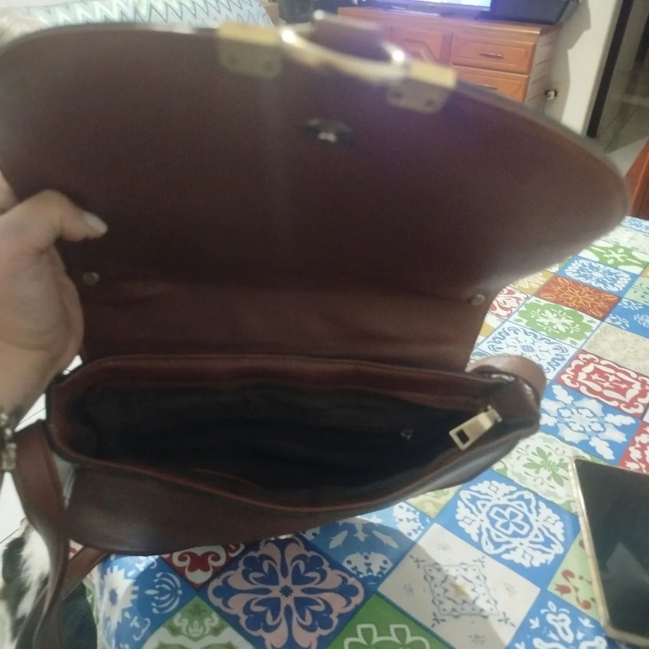 Bolsa transversal Marrom  - Foto 3