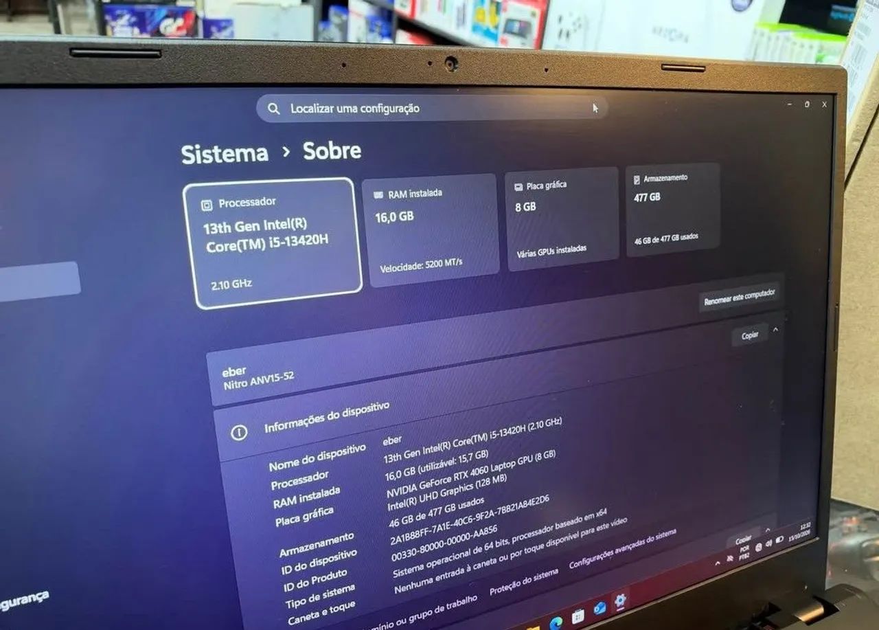 Notebook Acer Nitro V15 RTX 4060 - Foto 4
