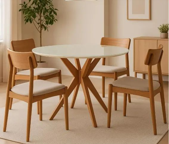 Base de Mesa de Jantar Estrelada de Madeira Maciça - Foto 2