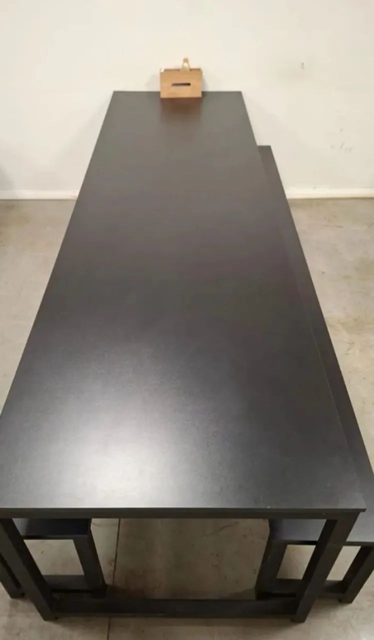 Mesa refeitório preta com metal nova  - Foto 4