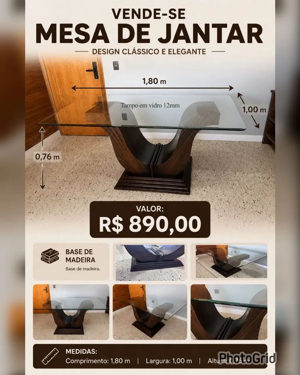 Mesa de Jantar para 6 lugares