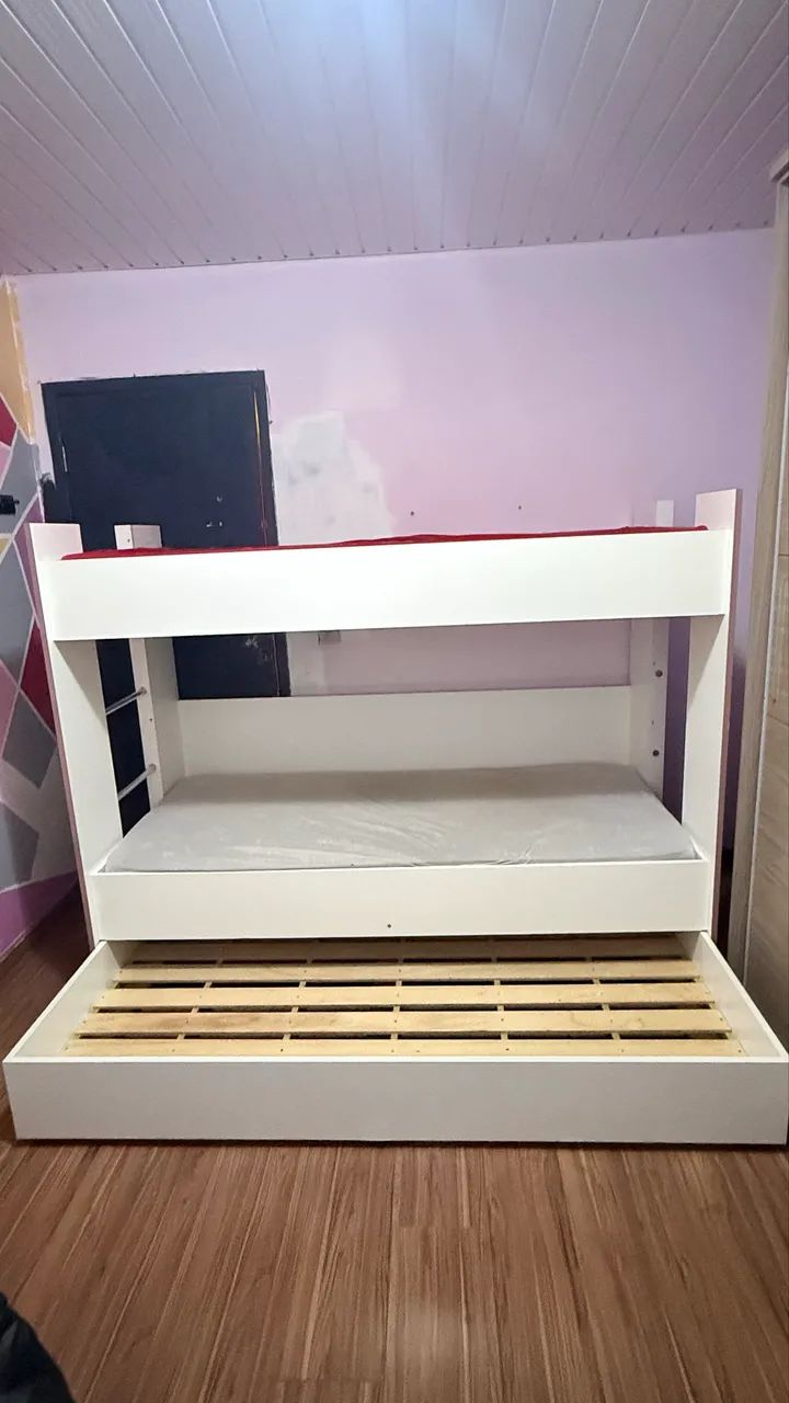 Triliche Solteiro em MDF Branco + - Ótimo Estado - Foto 3