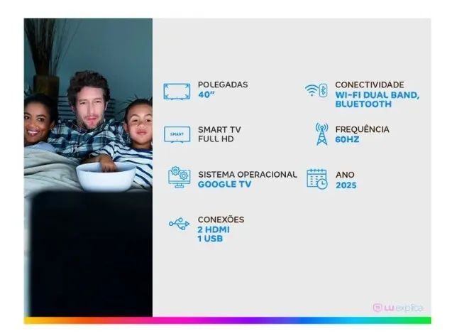Smart TV 40" TCL Full HD QLED 40S5K Google TV - Foto 5