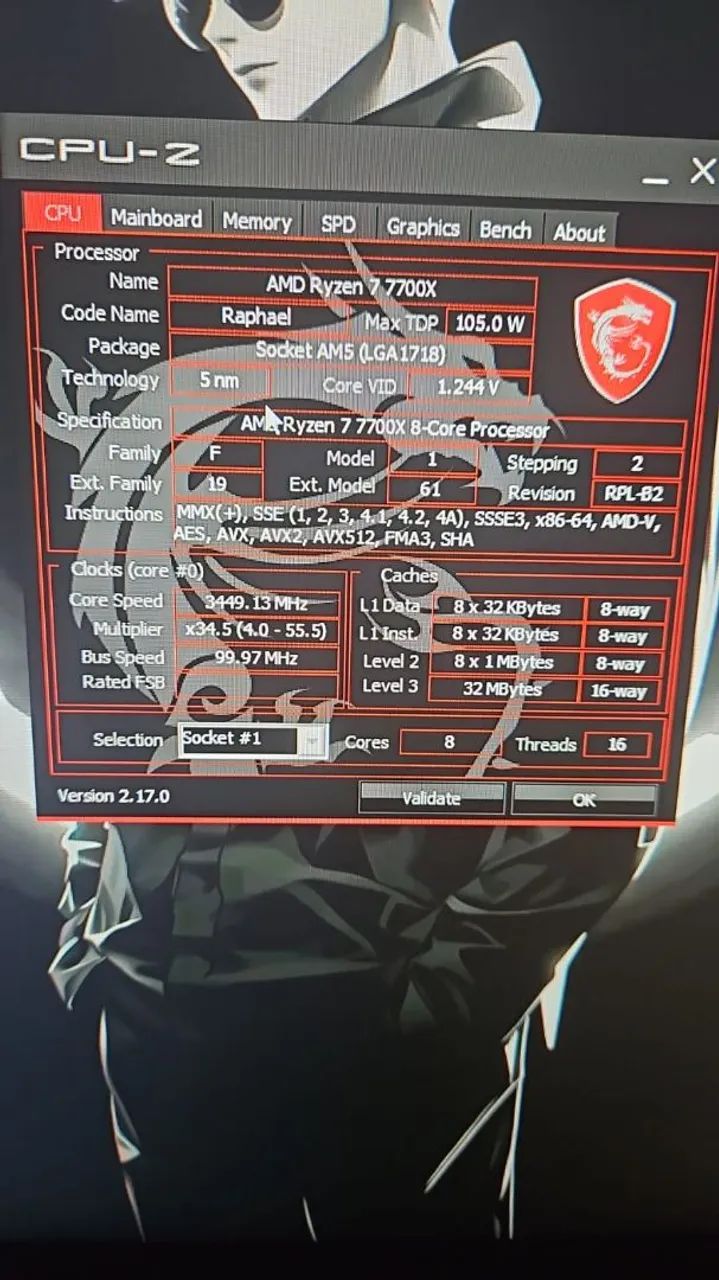 Processador Amd Ryzen 7 7700x Usado - Foto 5