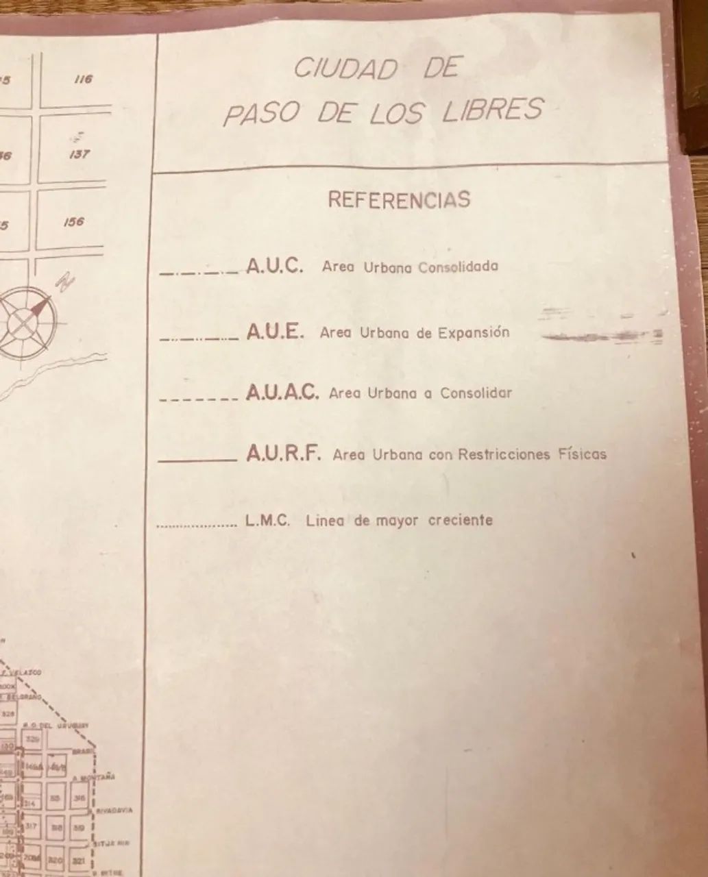 Mapa antigo do plano da cidade argentina de Paso de Los Libres - Foto 5