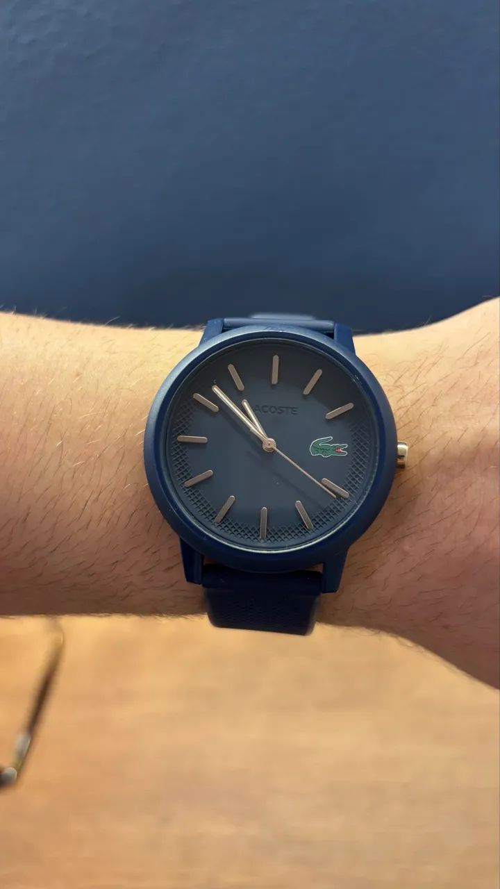Relógio Masc. Lacoste Azul com pulseira de borracha  - Foto 5