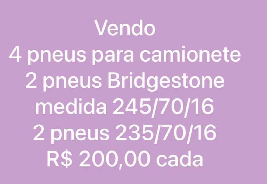 4 pneus aro 16 camionete