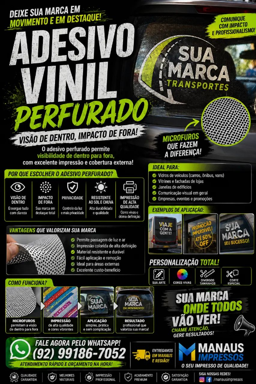 adesivo vinil perfurado