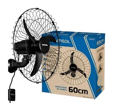 VENTILADOR DE PARADE 60CM 3 PALETAS 127V PT- VENTISOL 