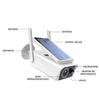 Câmera Externa IP Wifi HD Prova D'gua Energia Solar com Bateria - Foto 3
