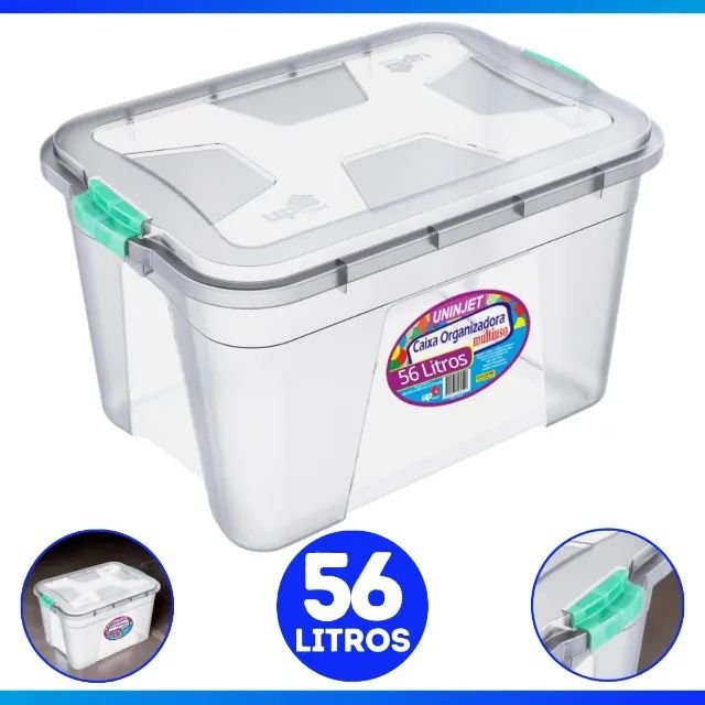 Caixa Organizadora 56 litros com trava - UNINJET - Foto 5