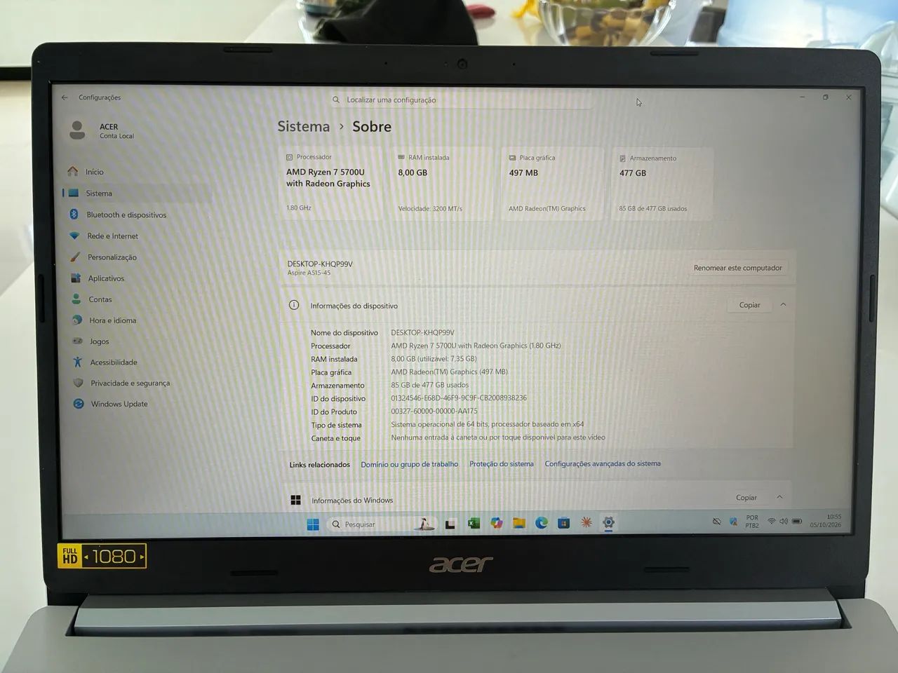 Notebook Acer Aspire 5 A515-45 - Foto 2
