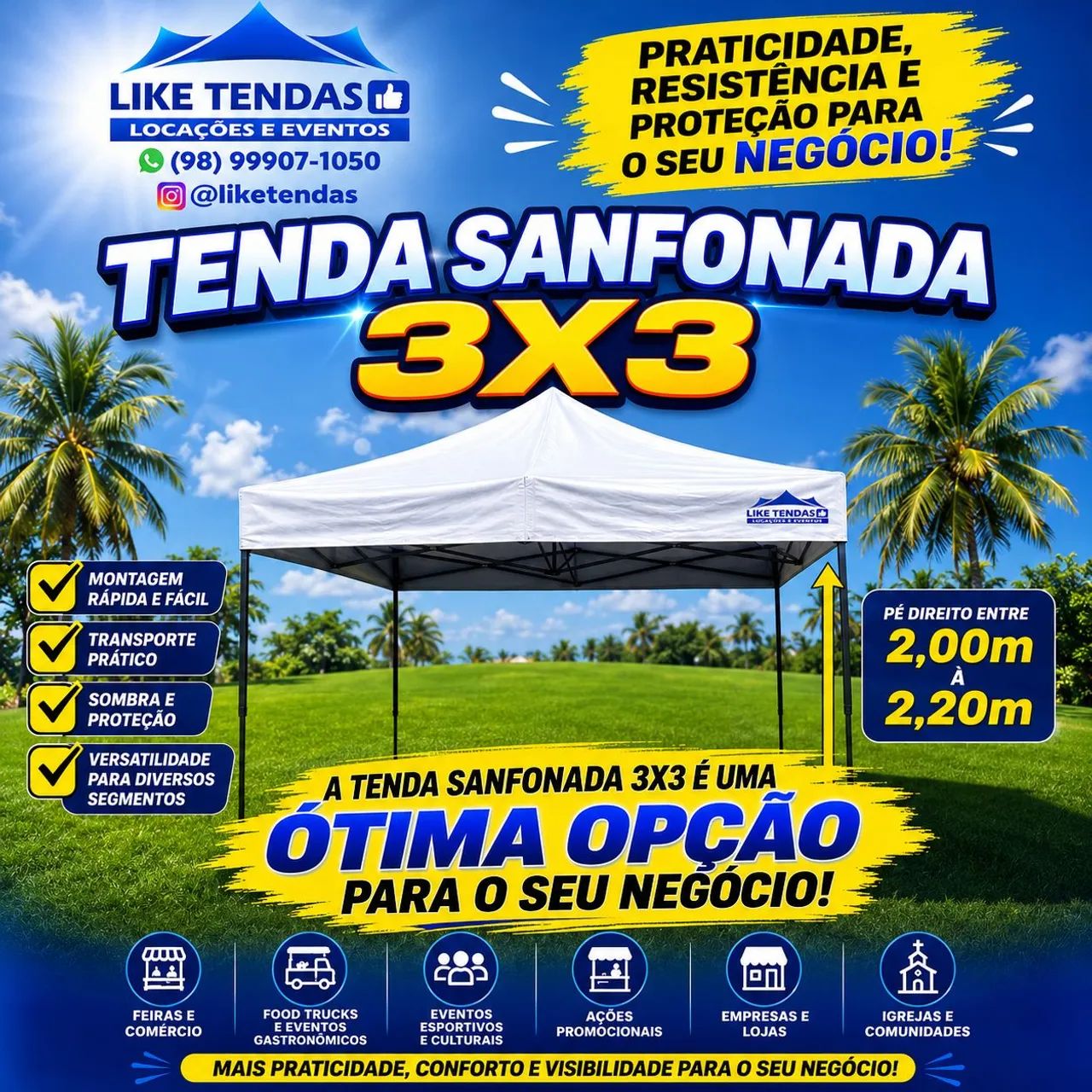 LOCAÇÃO DE TENDAS PIRAMIDAIS E SANFONADAS. - Foto 2