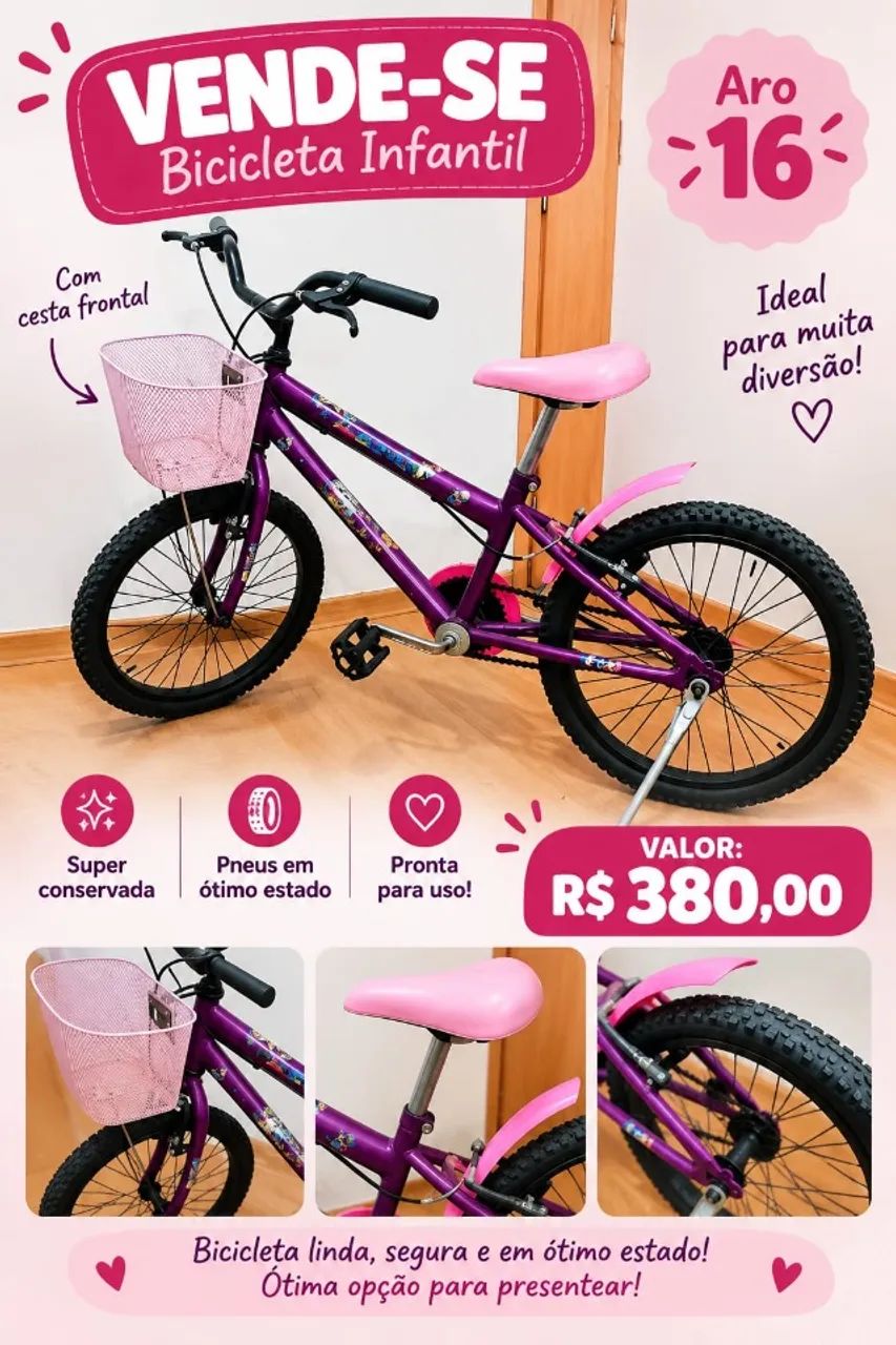 Bicicleta infantil aro 16 